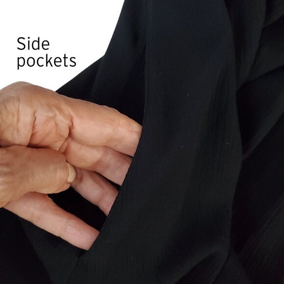 Torrid NWT Mini Gauze Cold Shoulder Trapeze Dress Black  Size L (0) - Picture 8 of 16